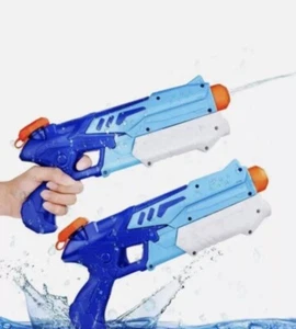 Water Gun Blaster Children Kids 2 Pack Water Pistol 300ml 9 Meters Range - Picture 1 of 4