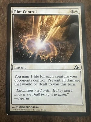 MTG Magic the Gathering Riot Control (6/172) Dragon's Maze LP - Image 1 of 2