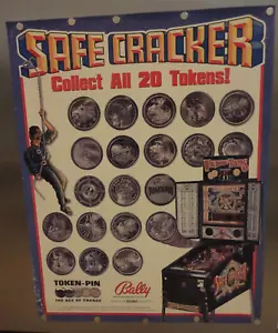 Máquina de Pinball Safe Cracker 22" x 28" Póster Original Bally Raro D - Imagen 1 de 11