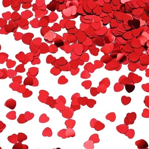 Confetti Red Heart Shape Table Glitter Foil Hearts Scatters Wedding Valentine - Picture 1 of 2