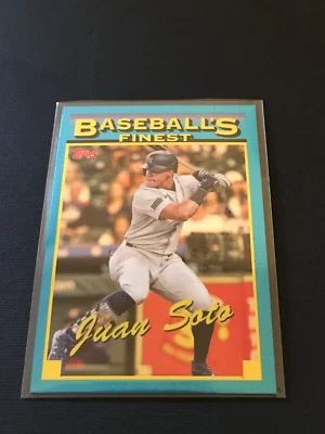 2024 Topps Finest Juan Soto Baseball's Finest Blue Card # 93-9 - Image 1 of 2