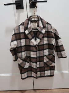 Rylee & Cru Multi Plaid Longline Wool-Blend Coat, size 2-3 - Picture 1 of 2
