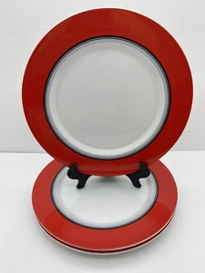 Studio Nova TERRACE TWIST RED China 10 3/4" DINNER PLATES Chris & Asa SET OF 3 - Picture 1 of 12