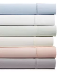 Solid White KING Sheet Set 420tc Cotton Blend Sunham Emory to 17" deep - Picture 1 of 3
