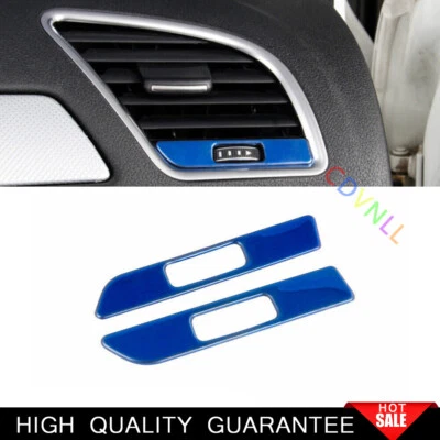 Fit For Audi A4 A5 2009-2016 Blue Steels Console L&R Air Outlet Vent Trim 2* - Image 1 of 4