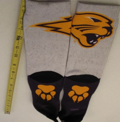 Northern Iowa Panthers Socks Mens 6-12 University Gray Purple UNI Logo Pair New - Image 1 of 4