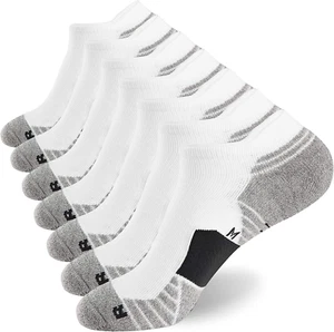 Men Athletic Running Socks 7 Pairs Thick Cushion Ankle Socks Sport Low Cut Socks - Picture 1 of 19