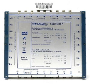 SPAUN Light SMK99169F Cascadable Multiswitch 8 SAT IF Signals 16 Receivers - Afbeelding 1 van 7