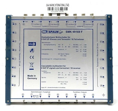 SPAUN Licht SMK99169F Kaskadierbarer Multiswitch 8 SAT IF Signale 16 Empfänger - Bild 1 von 4