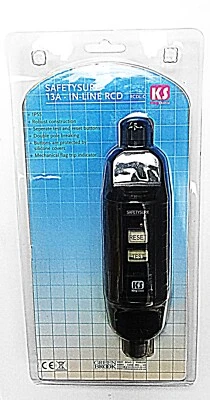 Green Brook Safetysure 13amp In Line RCD Breaker 3kW 230V/250 AC 50 Hz IP55 - Image 1 of 2