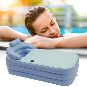 Adult Foldable Portable Bathtub PVC Inflatable Bath Tub Blow Up Bath Shower Tub - Picture 1 of 42