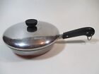 Revere Ware Frying Pan 8 Inch Copper Clad Stainless Steel w/ Lid Double Ring