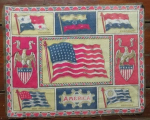 Vintage Antique Cigar Box Liner America Tobacco Felt Flannel American Flag - Picture 1 of 1