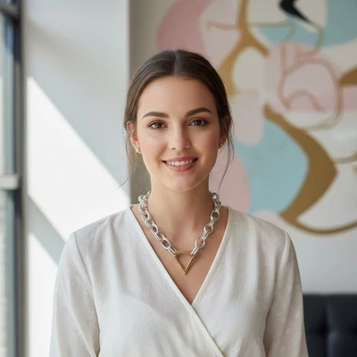 Moda Donna Collana Argento Metallo Catena Oro Triangolo Ciondolo Comodi Look - Immagine 1 di 4