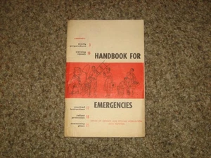 Vintage 1958 Handbook For Emergencies Leaflet/Pamphlet/Booklet US Government  - Picture 1 of 3