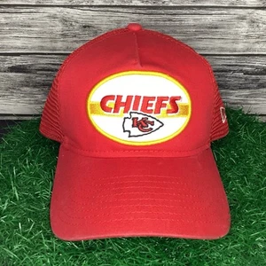 Kansas City Chiefs Trucker Hat Cap Red Adjustable New Era 9Forty NFL Football - Picture 1 of 6