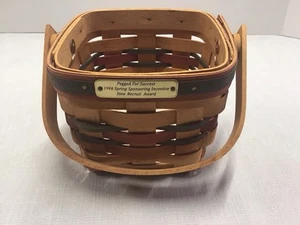Longaberger Small Peg Basket 1996 Spring Sponsoring Incentive New Recruit Award - Picture 1 of 6