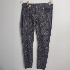 7 For All Mankind Skinny-Jeans schwarz grau Zebramuster strukturiert Größe Gr. 29 Preppy - Bild 1 von 14