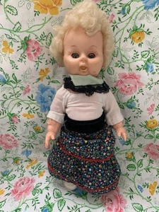 Vintage 11” Baby Doll Made In Hong Kong Sleep Eyes Drink And Wet Coarse Blonde * - Picture 1 of 11