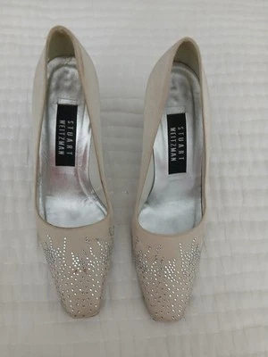 Tacones vintage marfil estrás años 90 de Stuart Weitzman talla 6,5 Foto 1 de 4