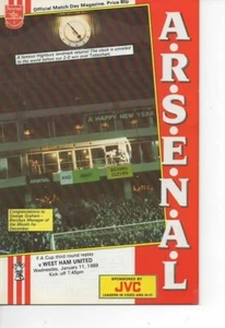 Arsenal v West Ham United 1988/89 FA Cup 3rd Round Replay - Picture 1 of 1