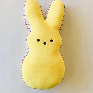 Huge Yellow Peeps Plush Stuffed Easter Bunny w/ Rainbow Polka Dots Peep 17” - Picture 1 of 6