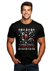 PrintBar Christmas is Among Us - Funny Santa Claus Hat T-Shirt! Perfect for fest - Picture 1 of 58