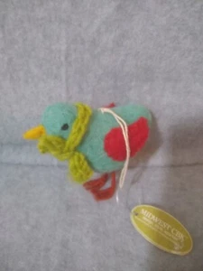 Filz Vogel Ornament Midwest CBK 2011 blau rot Nepal - Bild 1 von 6
