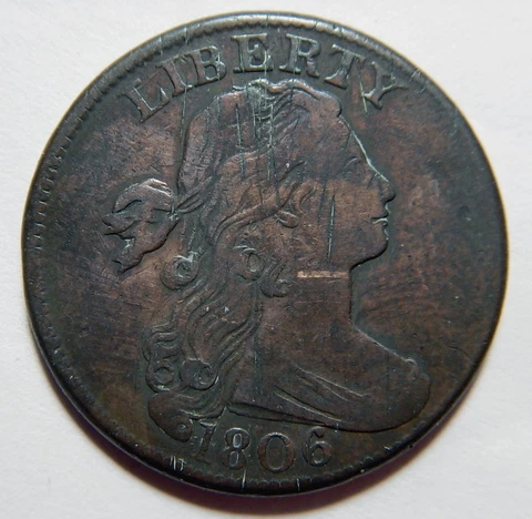 Large cent/penny 1806 Sheldon 270 high grade details Cover