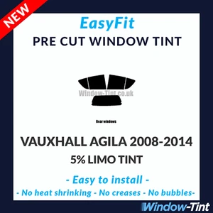 EasyFit Static Pre Cut Window Tint For Vauxhall Agila 2008-2014 - 5% Limo Rear - Picture 1 of 3