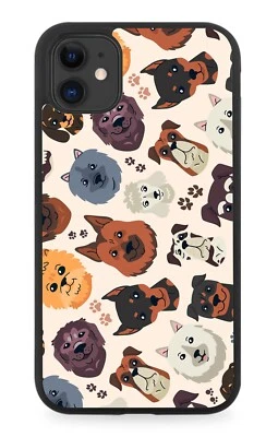 Novelty Dog Breeds Pattern Design Rubber Phone Case Doggos Doggo Dogs E705  - Image 1 of 2