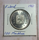 1960 Finlande pièce d'argent 100 Markkaa