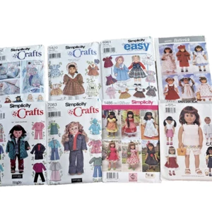Lot of 8 Simplicity & Butterick 18" Doll Clothes Sewing Patterns UNCUT Variety - Picture 1 of 6