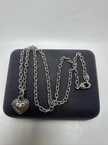 Designer Judith Ripka Sterling Silver & 18k Gold Diamond Heart Pendant Necklace - Picture 1 of 10