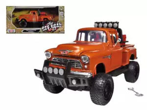 1955 Chevrolet 5100 Stepside Off-Road Pickup Truck Orange 1/24 Diecast Model Car - Picture 1 of 1