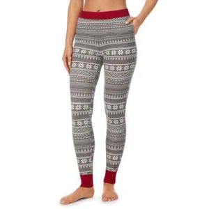 CUDDL DUDS Stretch Thermal Leggings sz XS X-Small (2-4) Layers Grey Fairisle - Picture 1 of 3