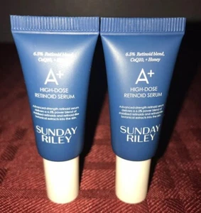 2X SUNDAY RILEY A+ High Dose Retinoid Serum Retinol .17oz/5ml Each (10ml Total) - Picture 1 of 4