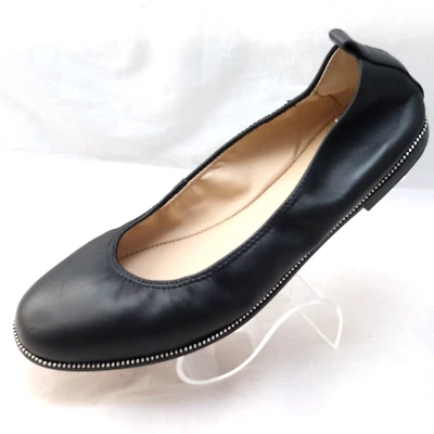 Botkier Mason Ballet Pisos Para Mujer 7M Cuero Negro Sin Cordones Cremallera Metálica Foto 1 de 4