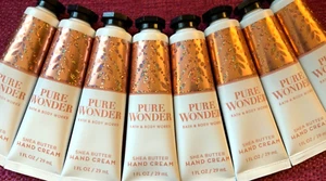 8 (ocho) CREMA DE MANOS de karité tamaño viaje Pure Wonder 1 oz baño y cuerpo funciona - Imagen 1 de 2