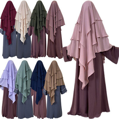 Sciarpa Ramadan Khimar Islam In Testa Hijab Amira Niqab Donne Preghiera Musulmana Jilbab • 34.70€