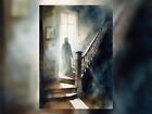 Eerie Ascent - Ghost Ascending Stairs Watercolor Print 5