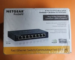 Netgear ProSAFE 8-Port 10/100 Desktop Switch FS108 - New / Sealed! - Picture 1 of 4