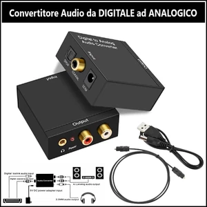 Convertitore audio digitale analogico Toslink ottico SPDIF RCA adattatore cuffie - Foto 1 di 19