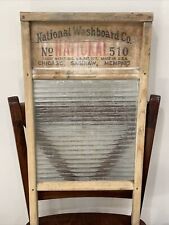 Vintage Glass Atlantic National Washboard Co. # 510 Chicago Saginaw Memphis 24”