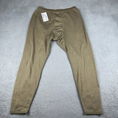 US Military Cold Weather Grid Fleece Pants Large Regular Brown ECWCS Base Layer - Image 1 of 4
