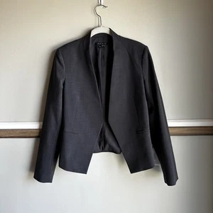 THEORY Lanai Sevona Open Blazer Stretch Virgin Wool Blend Jacket Gray Women’s 6 - Picture 1 of 6