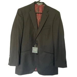 Indochino Luxury Men's NWT Custom Size Suit Blazer 40R Black Red Wool Blend - Picture 1 of 9