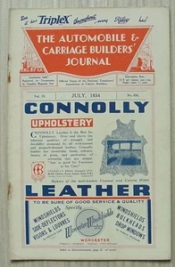 The AUTOMOBILE & CARRIAGE BUILDERS JOURNAL Magazine July 1934 Vol 73 No 434 - Picture 1 of 4