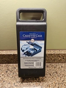 Cassette Tape Holder Hard Sided Storage Case with Handle Portable 10 Tapes Usa - Picture 1 of 7