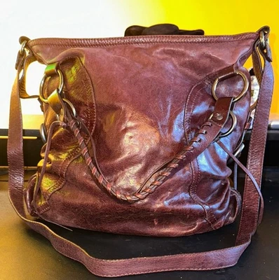 Bolso de hombro de cuero XL Francés Biasia INCREÍBLE Foto 1 de 4